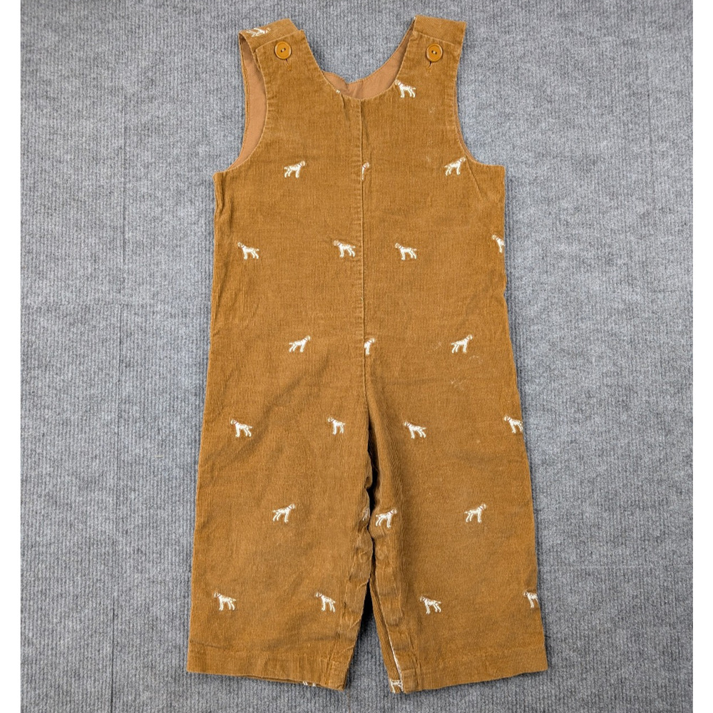 Rags Land One Piece Overalls Toddler Boys 3 Corduroy Novelty Pointer Dog Retro